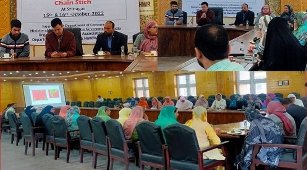 PHD chamber holds capacity-building programme for the artisans of chain stitch at Kashmir Haat